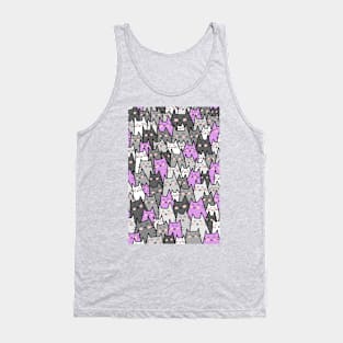 Cat Party - Gray Purple Tank Top